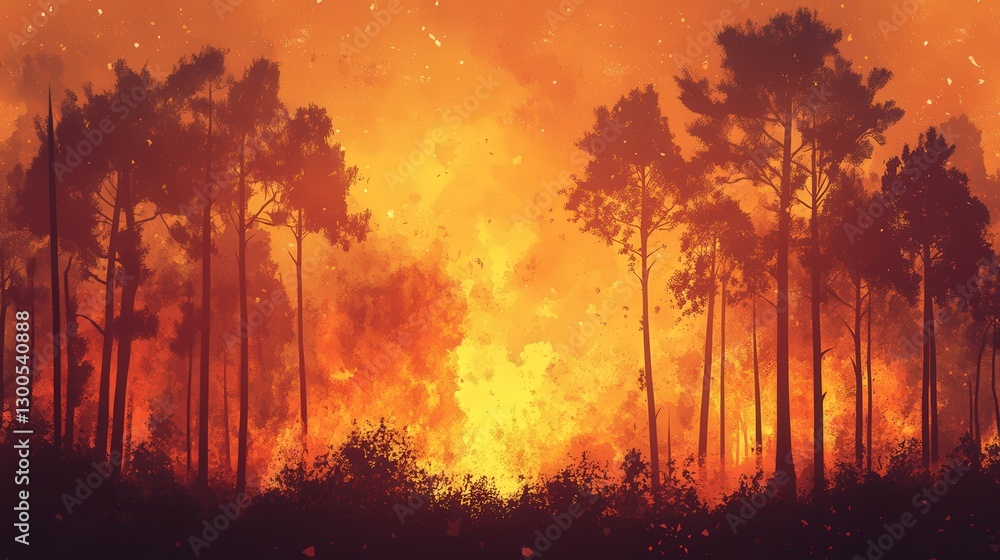 Poster forest fires interact with different tree species, with some being more vulnerable than others