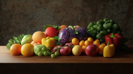 grocery shopping experience where fresh, colorful produce is pulled out of a reusable grocery bag onto a wooden kitchen table