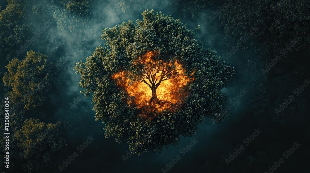 Poster forest fires interact with different tree species, with some being more vulnerable than others