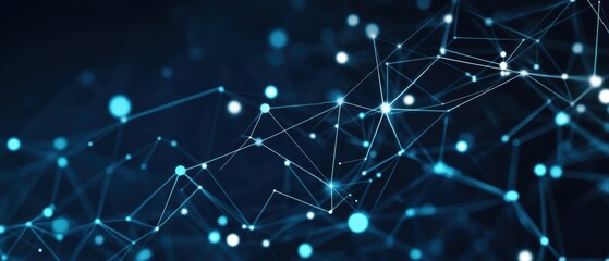 Fototapeta premium Abstract Digital Network Visualization with Blue and White Elements