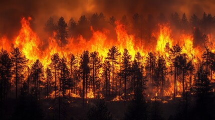 intense heat and strong winds combine to make forest fires unpredictable and dangerous.