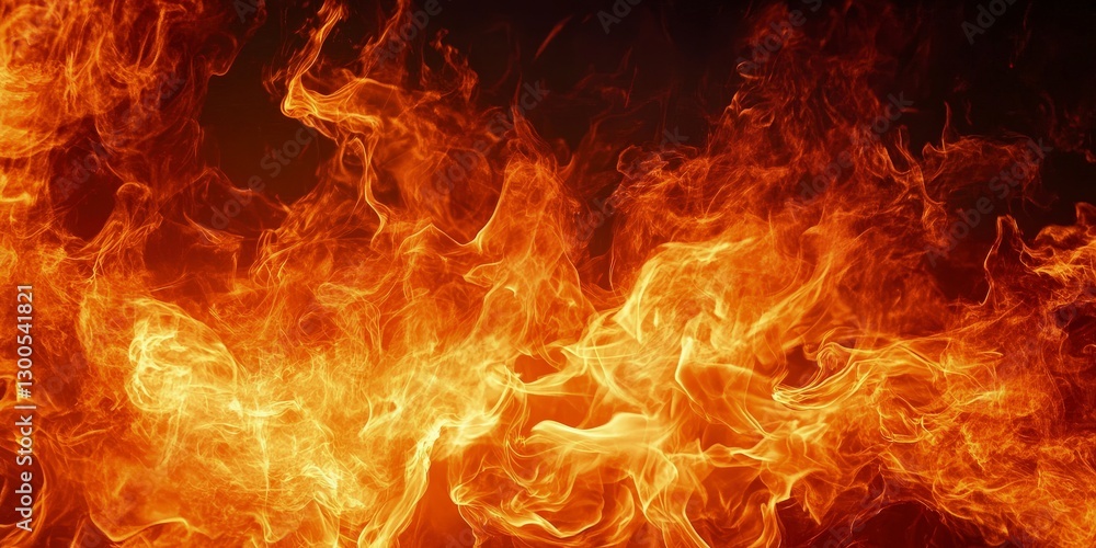 Poster close-up of the flames, capturing their intense heat and dynamic movement in orange tones. the backg
