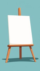 Blank Canvas on Easel Ready for Artistic Creation and Inspiration