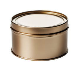 Decorative gold tin container for storage and gift purposes adorned with a sleek design perfect for special occasions, cut out