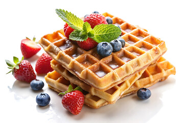 delicious waffles image on a white background