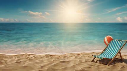 Obraz premium summer vacation concept, travel background with copy space.