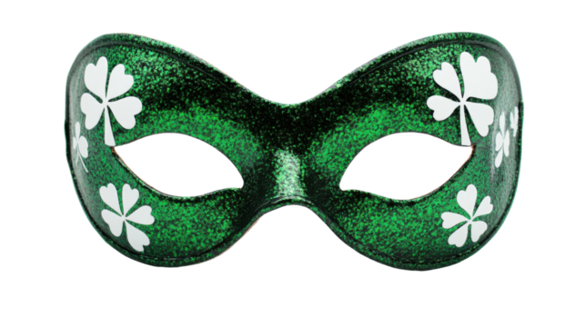St patrick day mask isolated on white background