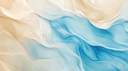 Fototapeta premium Abstract fluid art background blue and beige colors. Liquid marble. Acrylic painting with sand gradient.