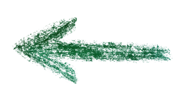Green arrow drawing isolated on white background - Powered by Adobe