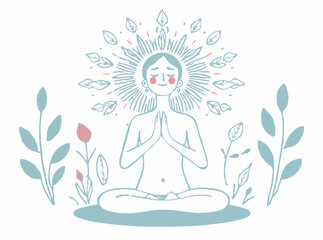 Obraz premium Mindful Breathing Exercise Graphic Illustration