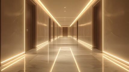 Obraz premium Elegant and Modern Hotel Corridor Design