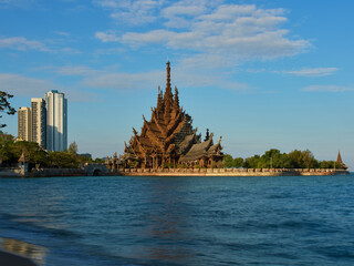 The Sanctuary of Truth wooden temple in Pattaya, Thailand