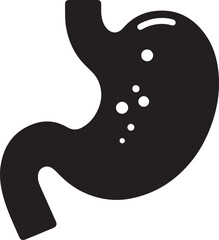 Stomach silhouette vector icon. Ideal for medical, healthcare, digestive system, anatomy, and wellness projects. Perfect for clinics and educational use. EPS format.