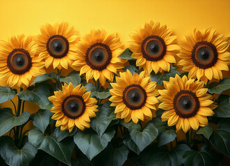 sunflowers on a yellow background