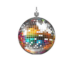 A creative disco ball design on transparent background