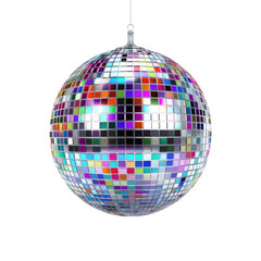 A creative disco ball design on transparent background