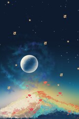 moon and stars