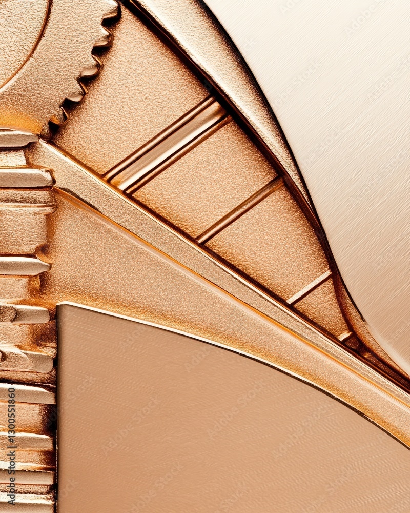 Poster abstract close-up of metallic texture with geometric patterns and smooth surfaces