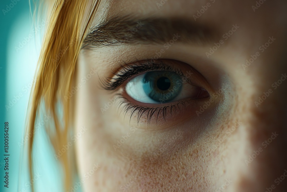 Poster a close view of a face reveals striking freckles across the skin, highlighting unique features with 