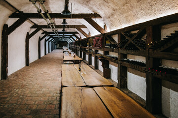 Wine tasting area at the Khareba Winey, reknown for it's underground tunnel used as cellar in...