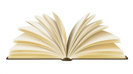 Fototapeta premium open book, illustration, white background, simple design, clip art style