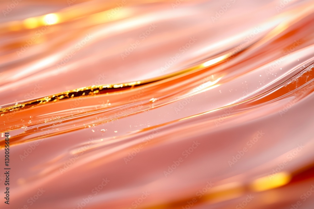 Poster Close-up view of a seamless abstract background featuring multicolored waves and intricate gold marble patterns, offering a luxurious feel with ample copy space