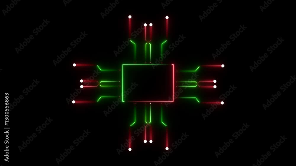 Poster central computer processors cpu concept. motherboard digital chip. technological and scientific blac