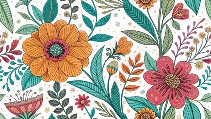 Floral Doodle Art Marketing Design: High-DOF  Business Branding,  Creative Flower Illustrations