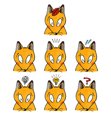 キツネの表情セット