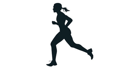 A person jogging silhouette isolated on transparent background