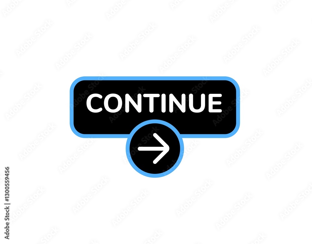 Poster this icon features a round continue button with an arrow, ideal for enhancing digital interfaces.
