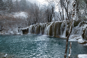Arrow Bamboo Lake Waterfalls in Juizhaigou, China, is a UNESCO world natural and cultural site. As...