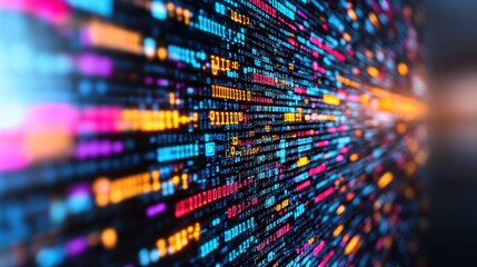 Vibrant data streams illuminated in neon colors showcasing dynamic information flow at high speed