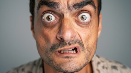Obraz premium The image features a person making an exaggerated face.