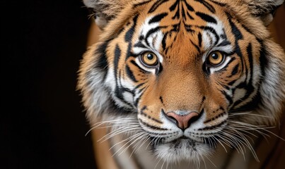 Fototapeta premium Intense Gaze of a Tiger Close Up Portrait