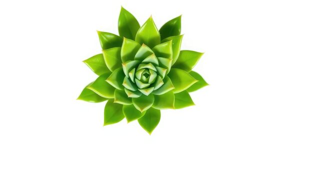 Single succulent plant, vibrant green leaves, isolated on pure white background, detail, crassulaceae