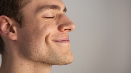 Obraz premium Man making facial expression behind filter