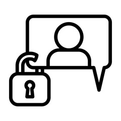 Private Conversation Vector Line Icon Design