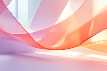 Soft Colorful Waves of Fabric in Gentle Light with Smooth Curves