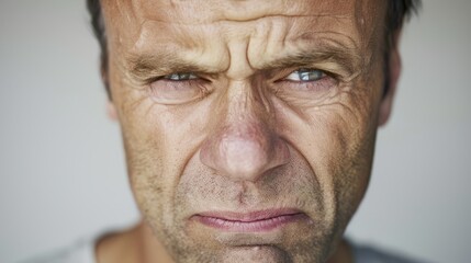 Obraz premium Man expressing deep thought or concern.