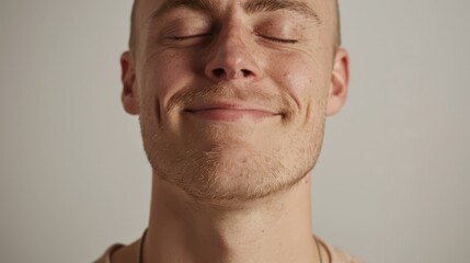 Fototapeta premium Person in photo, likely a young adult male based on facial features.