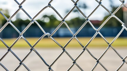 Modern school sports ground design Concept, Modern Innovative Fencing Surrounding a Sports Field at a School with a Clean and Organized Look