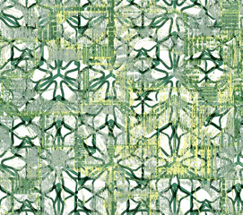 Verdigris geometric tile pattern. Seamless, antique geometric design with a patina finish. Perfect for fabric, prints, & more.