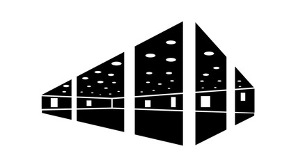 Exhibition symbol, black isolated silhouette