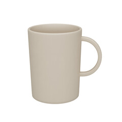 Beige Ceramic Mug on white background
