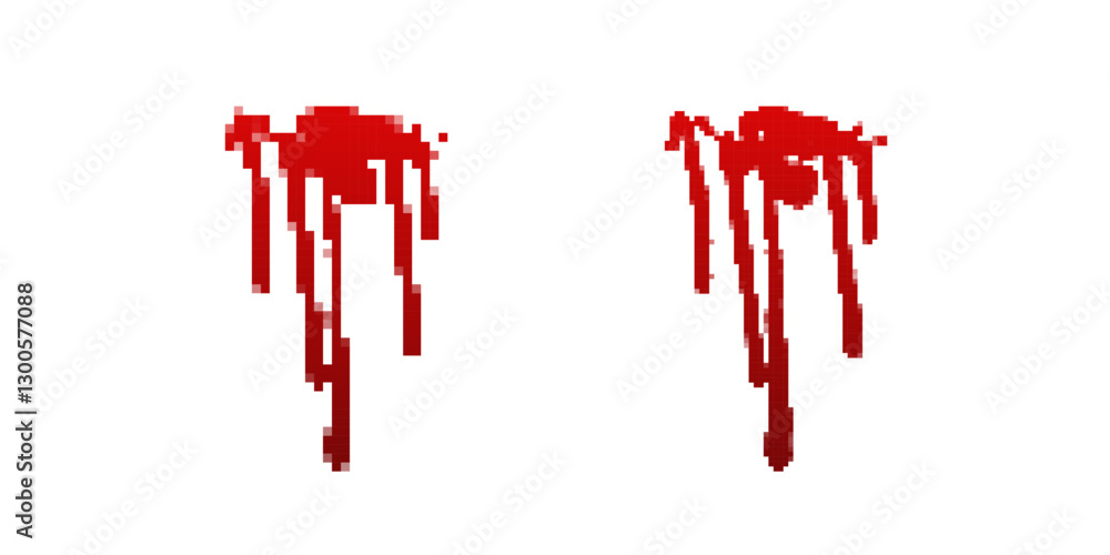 Poster red paint drips create abstract patterns with vivid colors. the image showcases artistic expression.