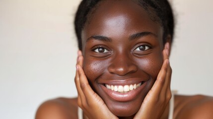 A woman with short hair, smiling at the camera, set against a plain background.