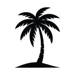 Fototapeta premium palm tree icon of silhouette black shape vector illustration isolated on white background