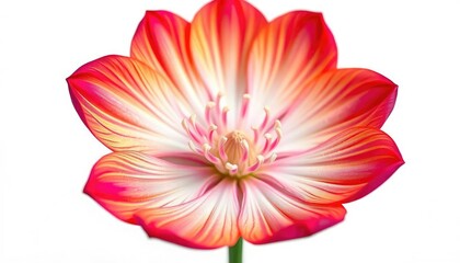 A single vibrant bloom, petals unfurled, set against a pure white backdrop, blossom,  design