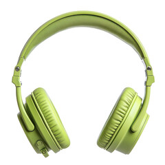 green headphones isolated on Cutout background.PNG